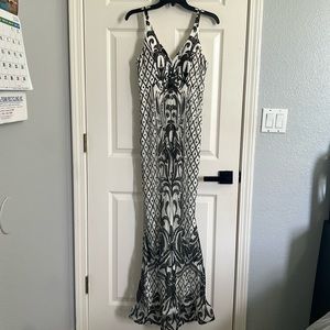 Black and white sequence formal dress